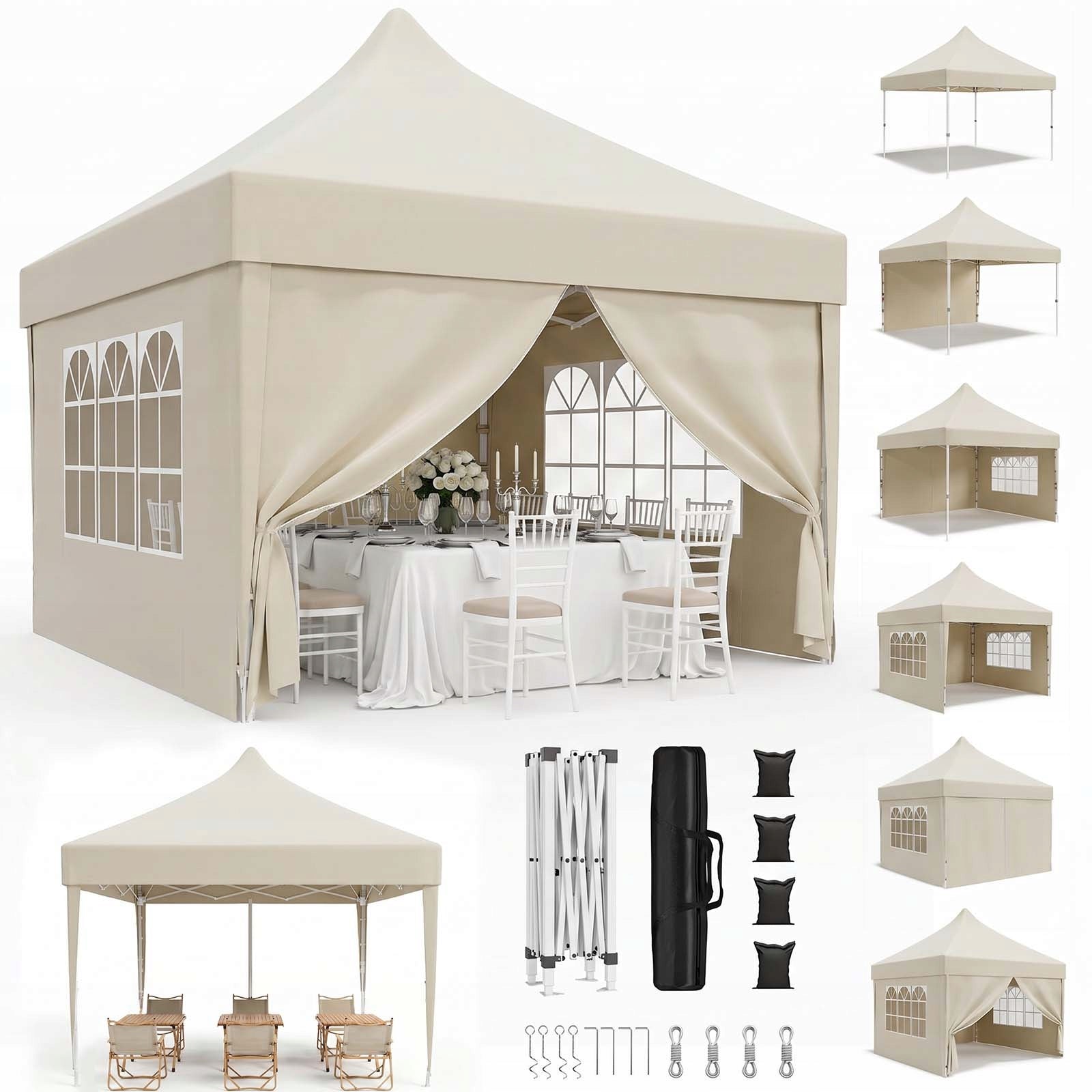 Namiot ogrodowy 3x3m – Wodoodporny, ochrona UV 50+, szybki montaż