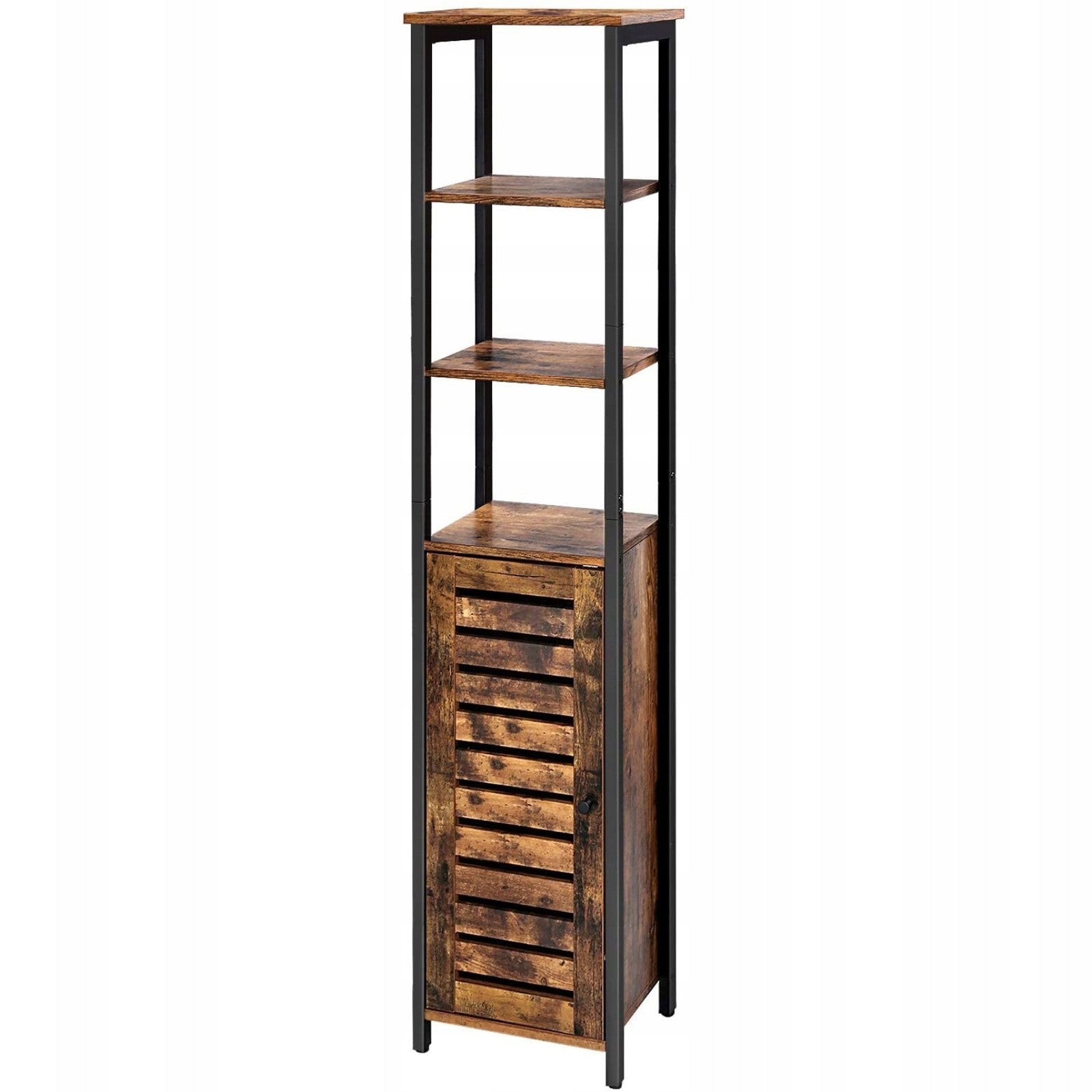 Narrow bookcase, kitchen pedestal cabinet, modern industrial bookcase