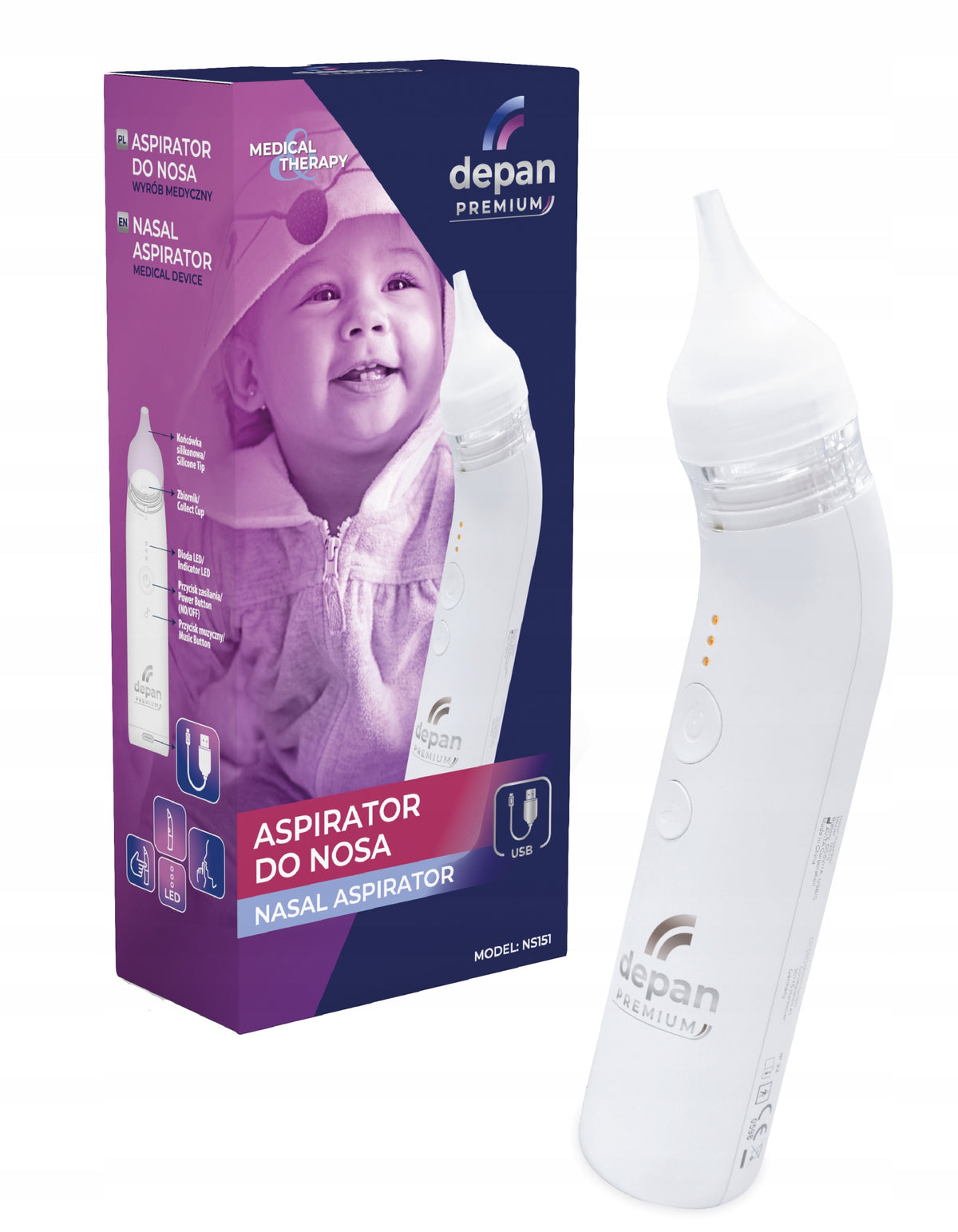 Nasal discharge aspirator, Depan Premium Packaging status original