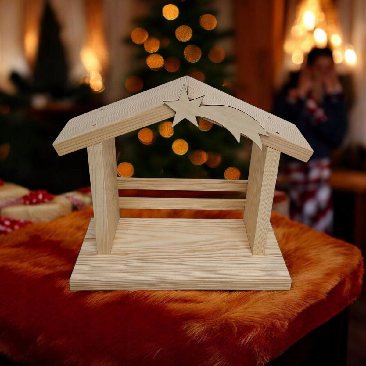 Nativity Scene Wooden Stable DIY Natural Manufacturer code szopka1
