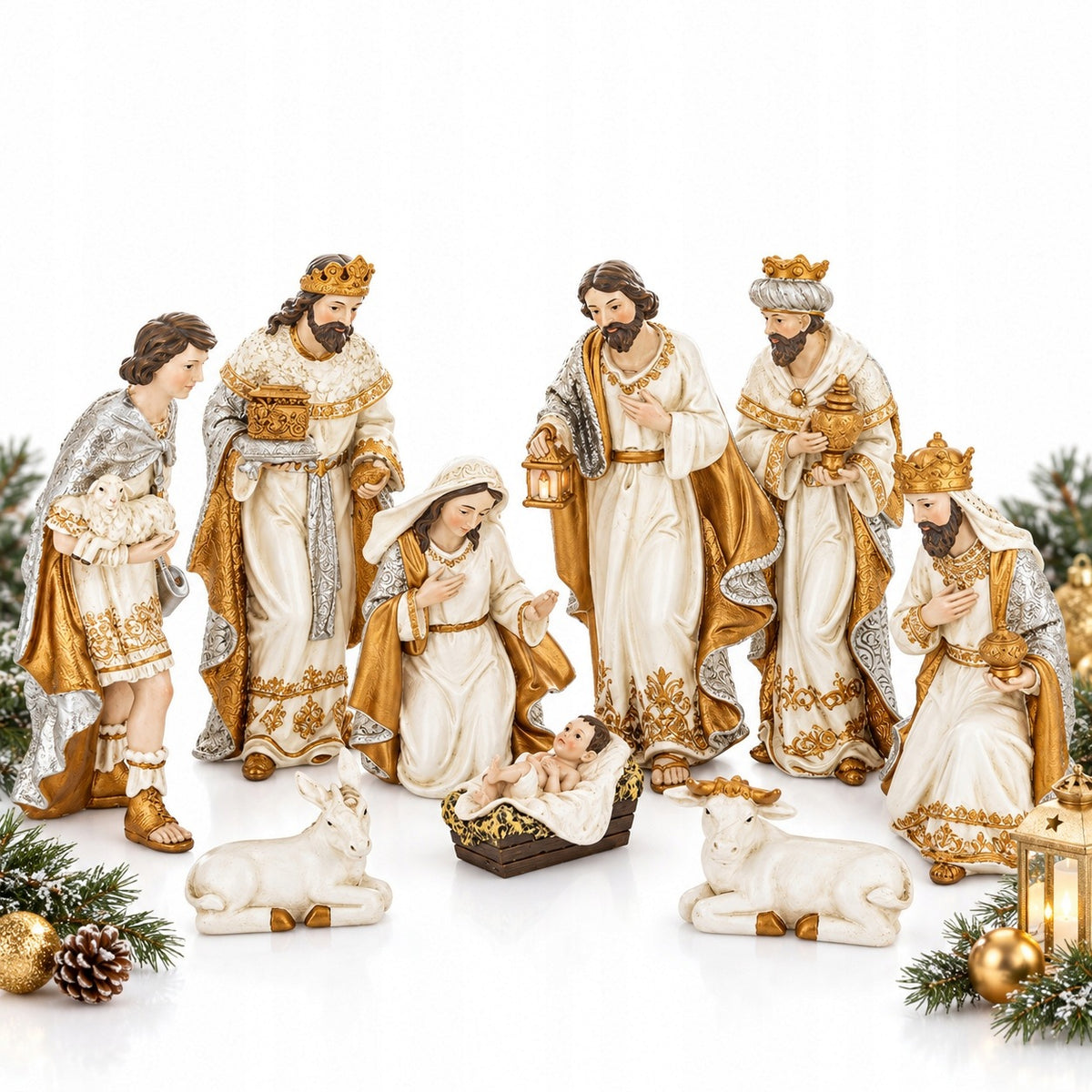 Nativity scene Figurines holy family stable 17x43 cm