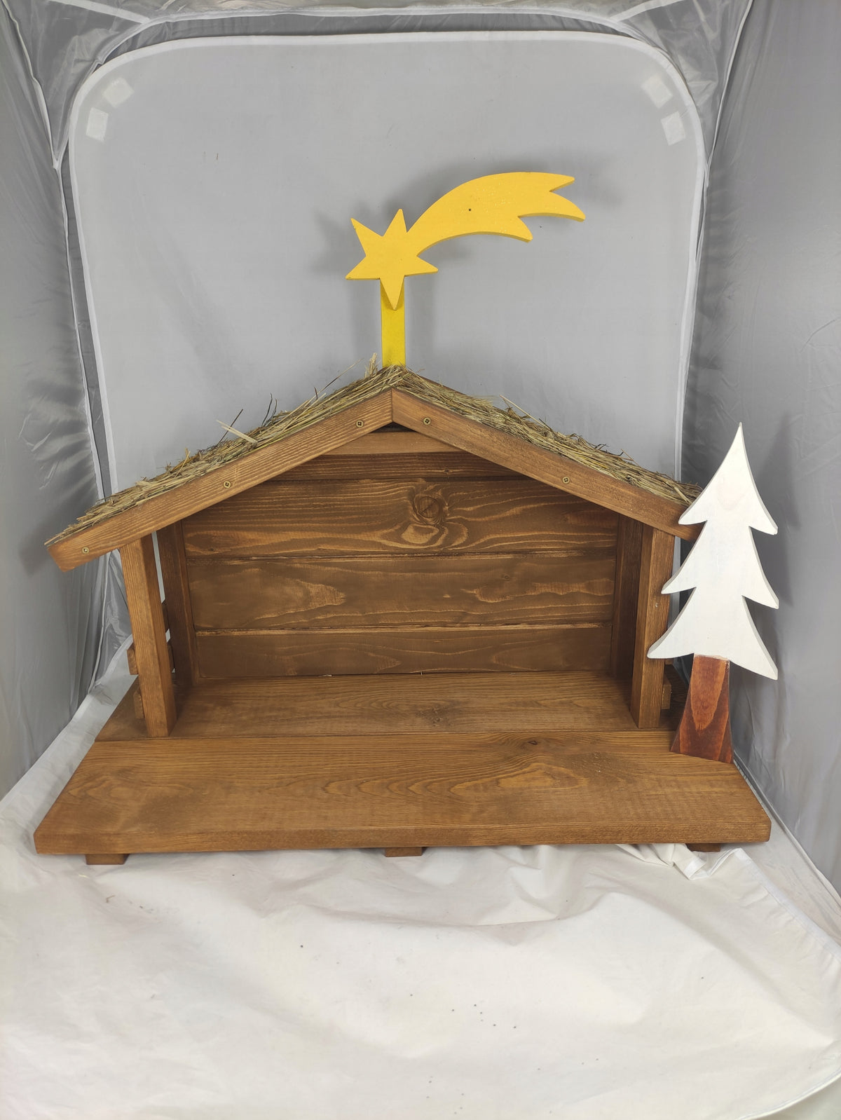 Nativity scene large wooden 67x41x30 figurines high stable Brand no brand