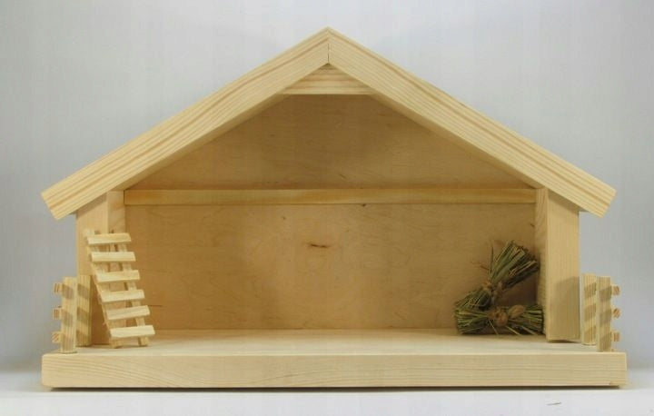 Nativity scene stable natural pine + led lighting 8-11cm Brand no brand