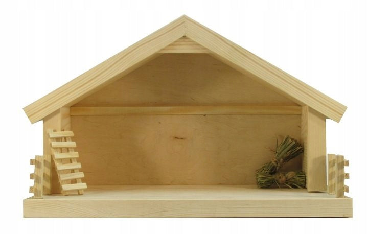 Nativity scene stable natural pine + led lighting 8-11cm