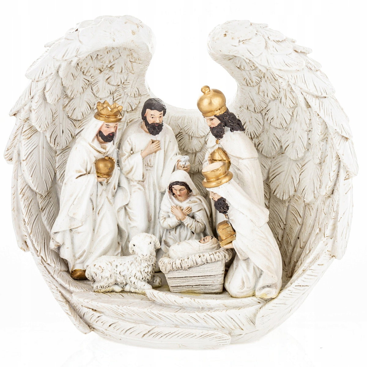 Nativity scene stable white angel plastic 16x19x9 cm Packaging status original