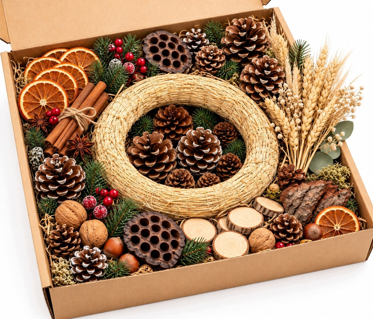 Natural DIY Kit for Making Christmas Wreath – Straw Base