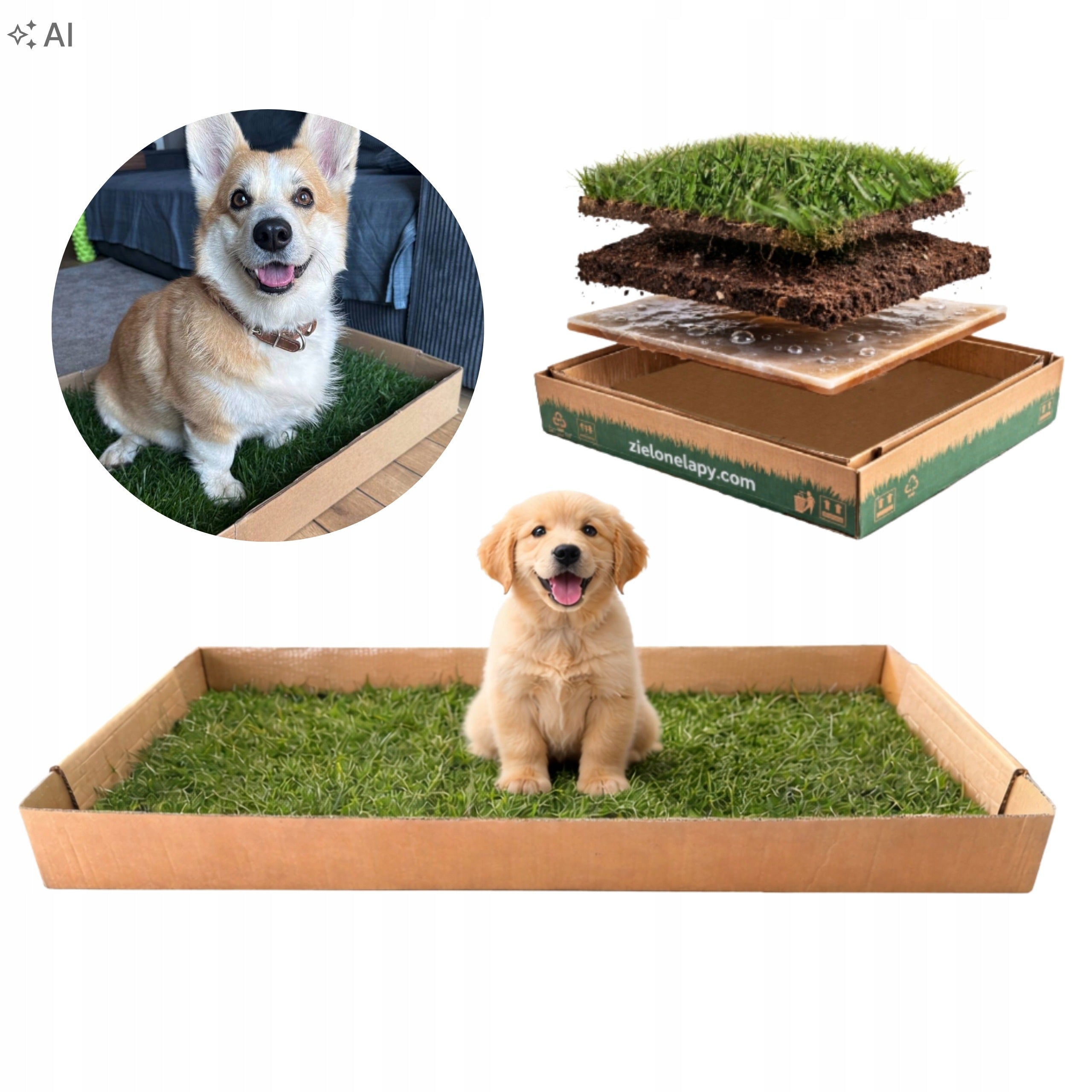 Natural Grass Cuvette 100x50 Toilet for Big Dog Puppy