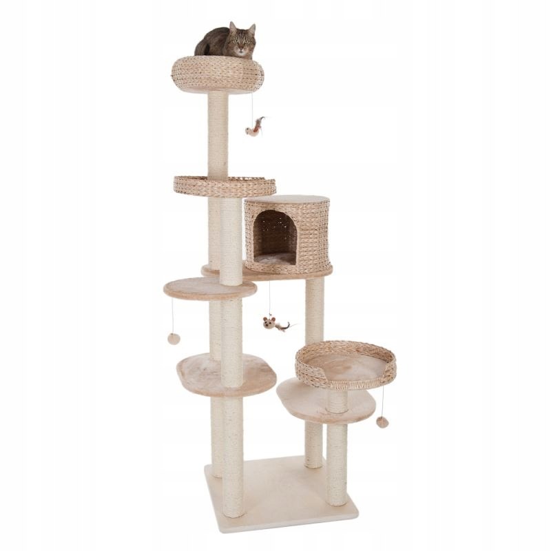 Natural Home IV cat scratcher, beige, height 192 cm