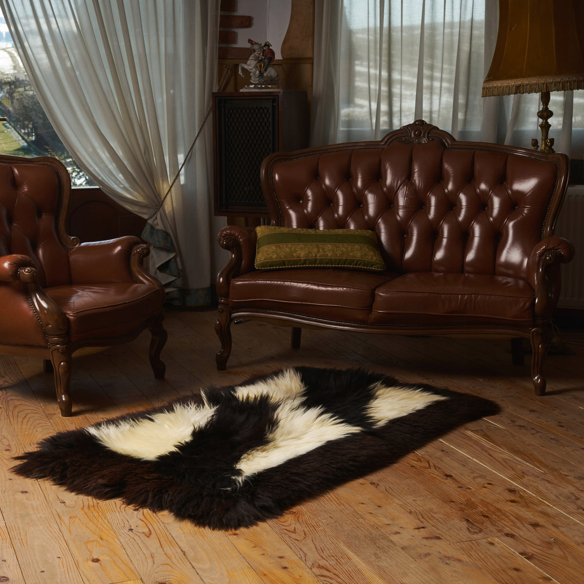 Natural fur carpet "SHAGGY" 90x160 CM FLUFFY SOFT FOR LIVING ROOM Origin sheep