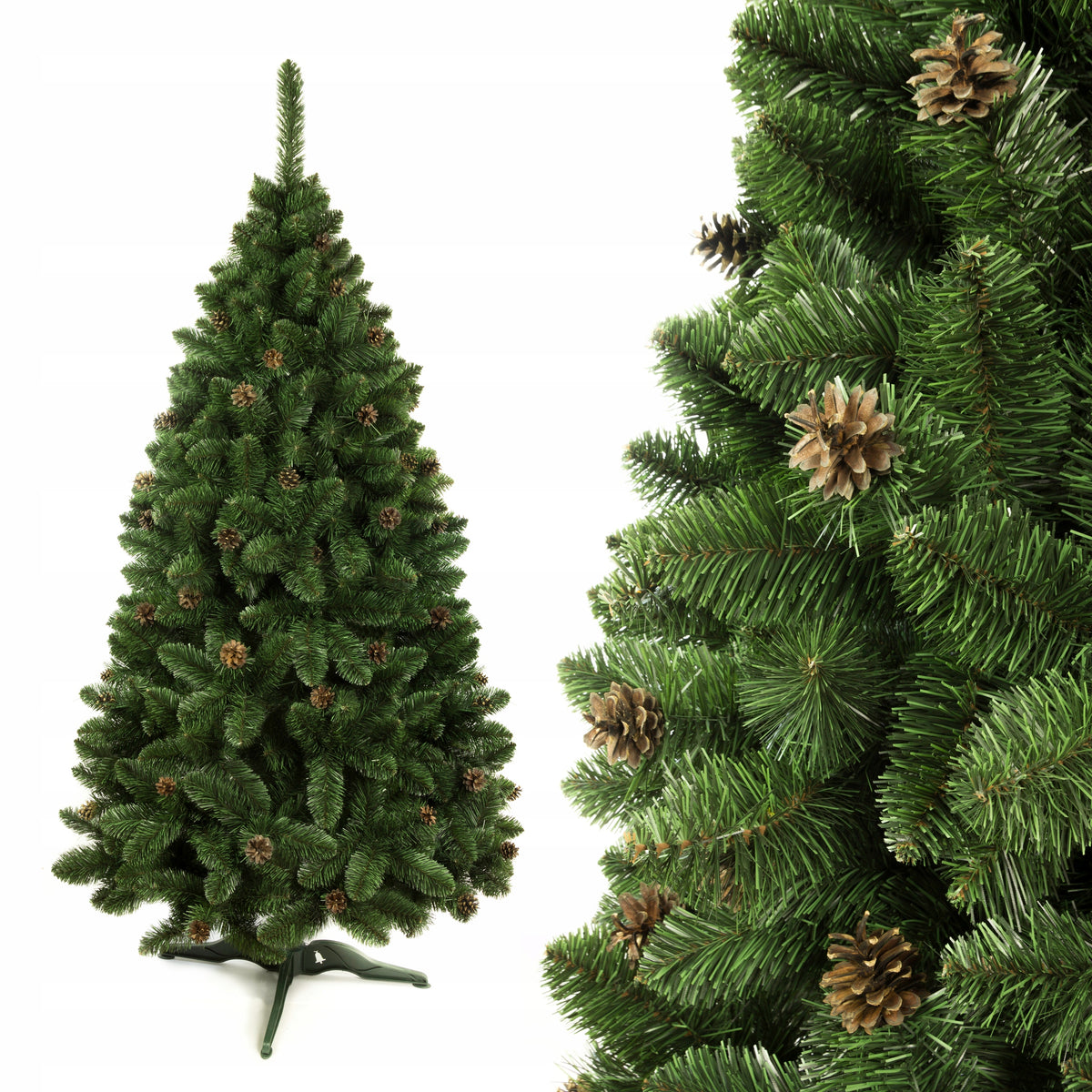 Natural pine with cones artificial Christmas tree 220 cm