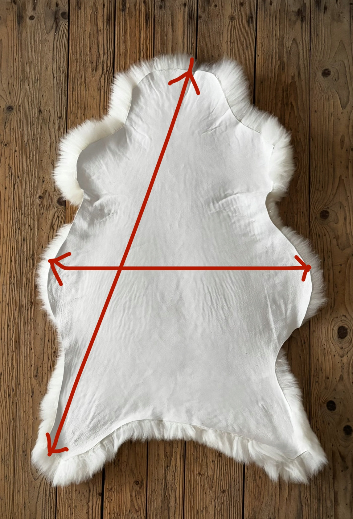 Natural white sheepskin 100cm Packaging status original
