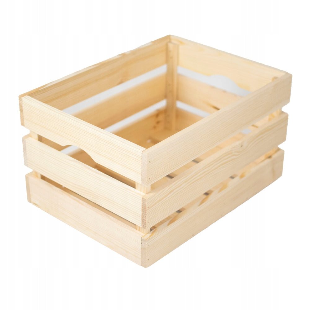 Natural wooden box with handle 40x30x24cm, box, basket container