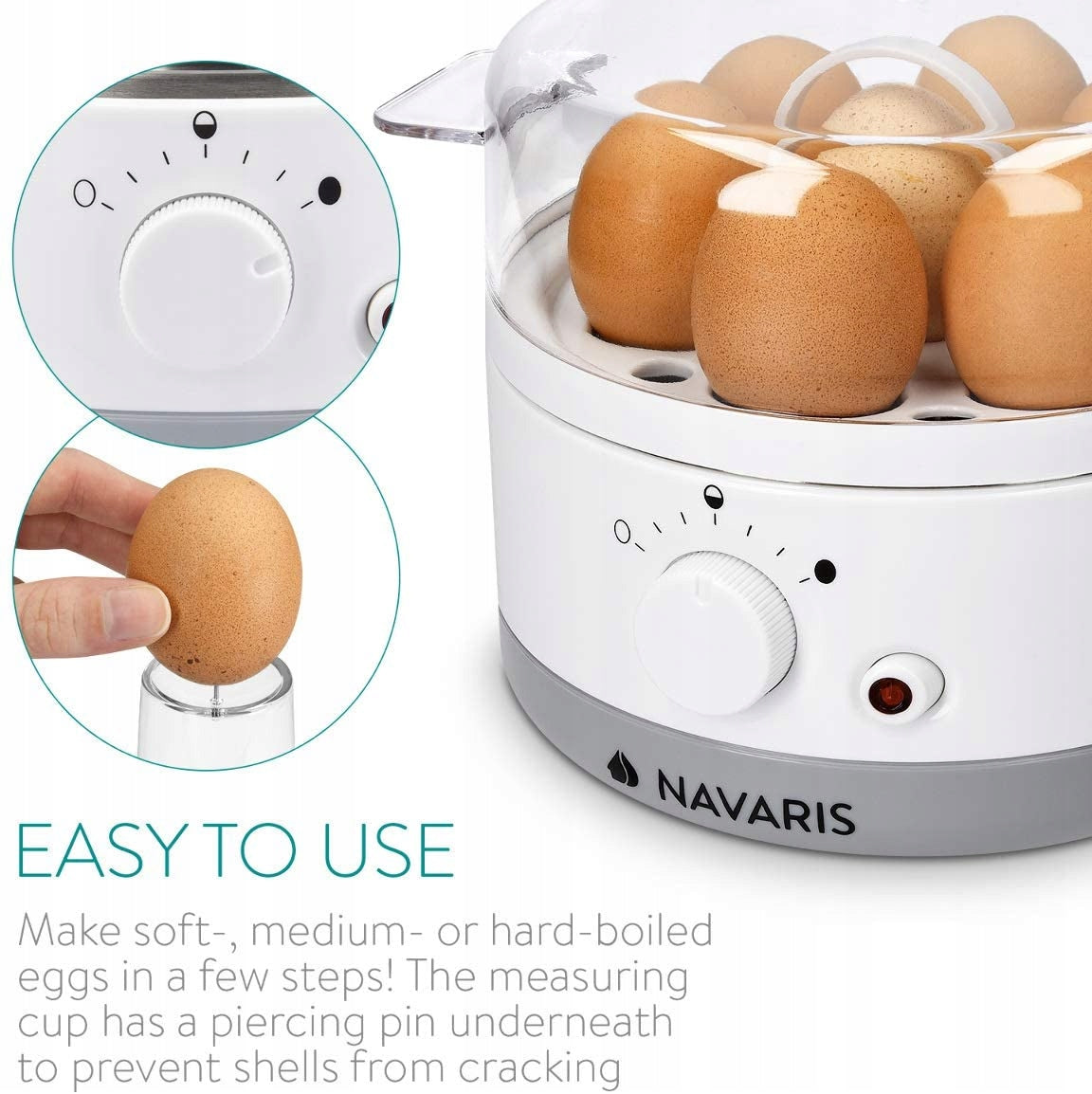 Navaris Egg Cooker EGG COOKER white Brand Navaris