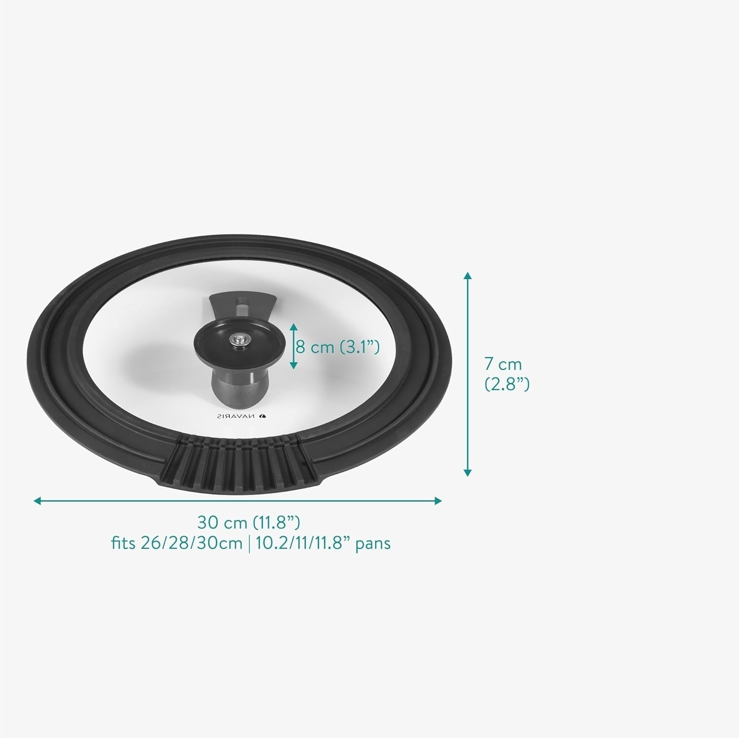 Navaris Universal Lid 26/28/30cm Glass Drain Rim Black Brand Navaris