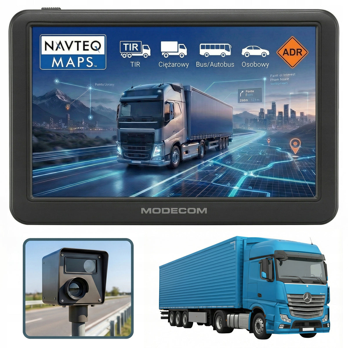 Navigation 7 inches Trucks MODECOM CX 7.4 TRUCK TIR BUS + SPEED CAMERAS 2026