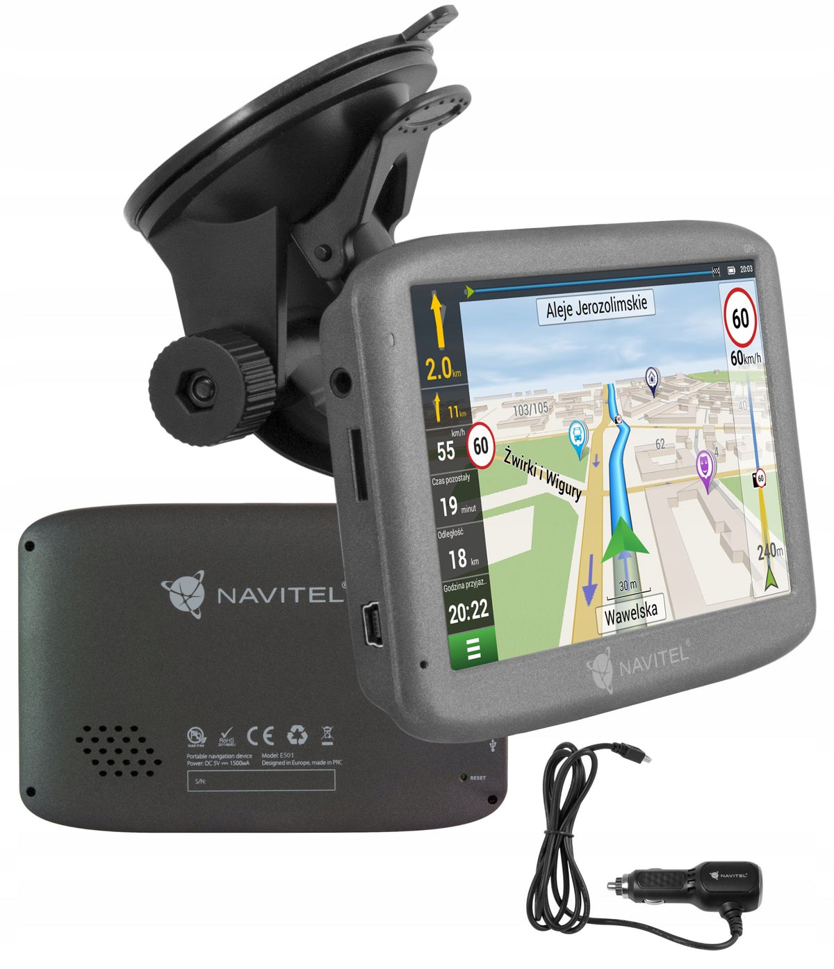 Navigation Navitel E501 Offline map 47 countries 800 mAh 5" TFT 480 x 272