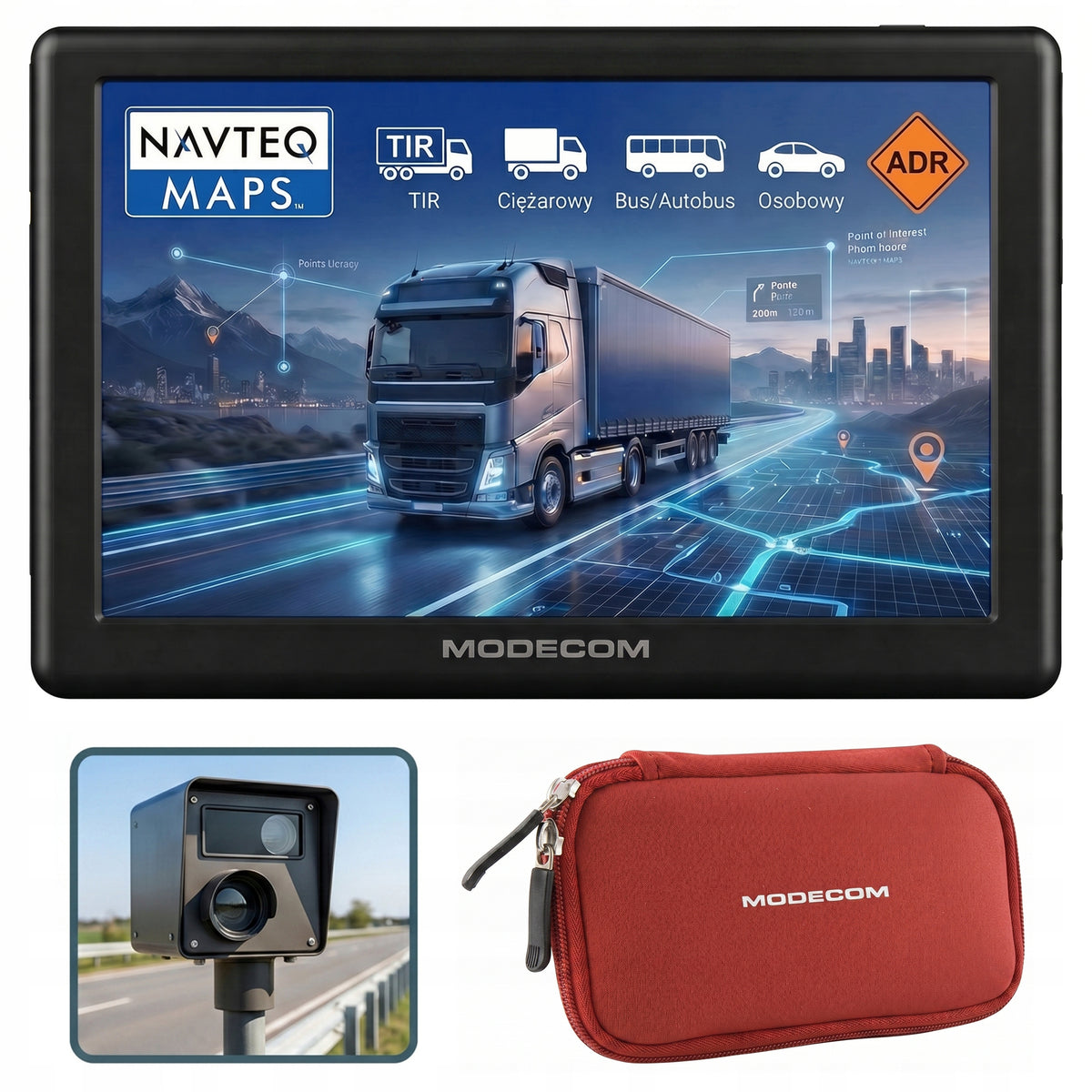 Navigation Truck MODECOM CX 5.0 TRUCK TIR BUS + CASE + SPEED CAMERAS 2026