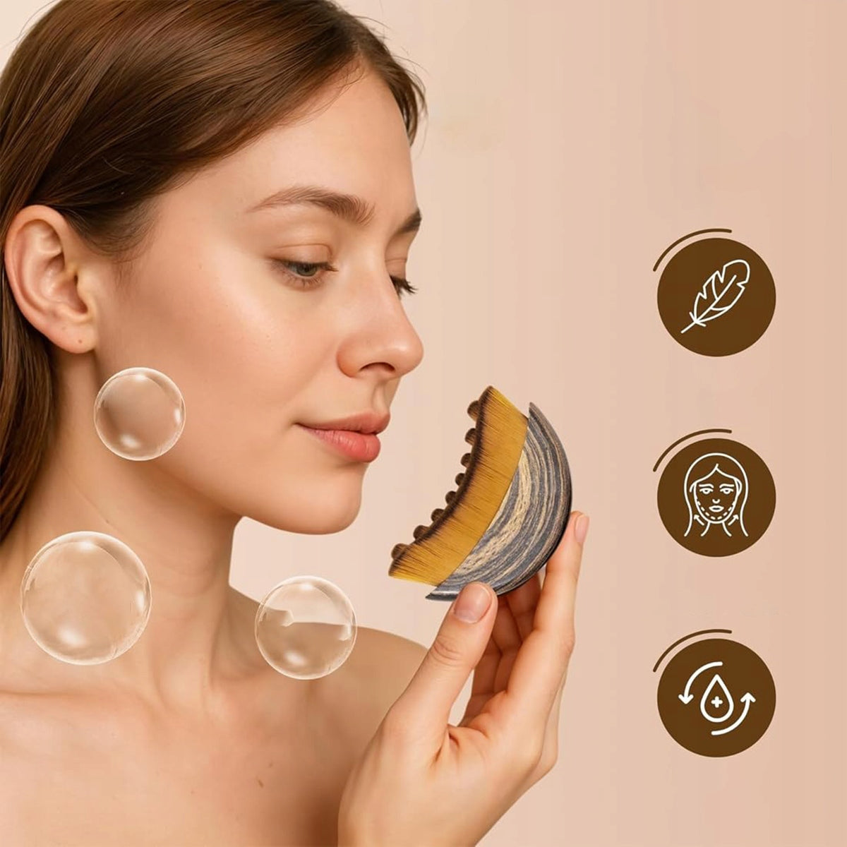 Neck Face Massage Brush Lymphatic Drainage Dry Contour Massager Packaging status original