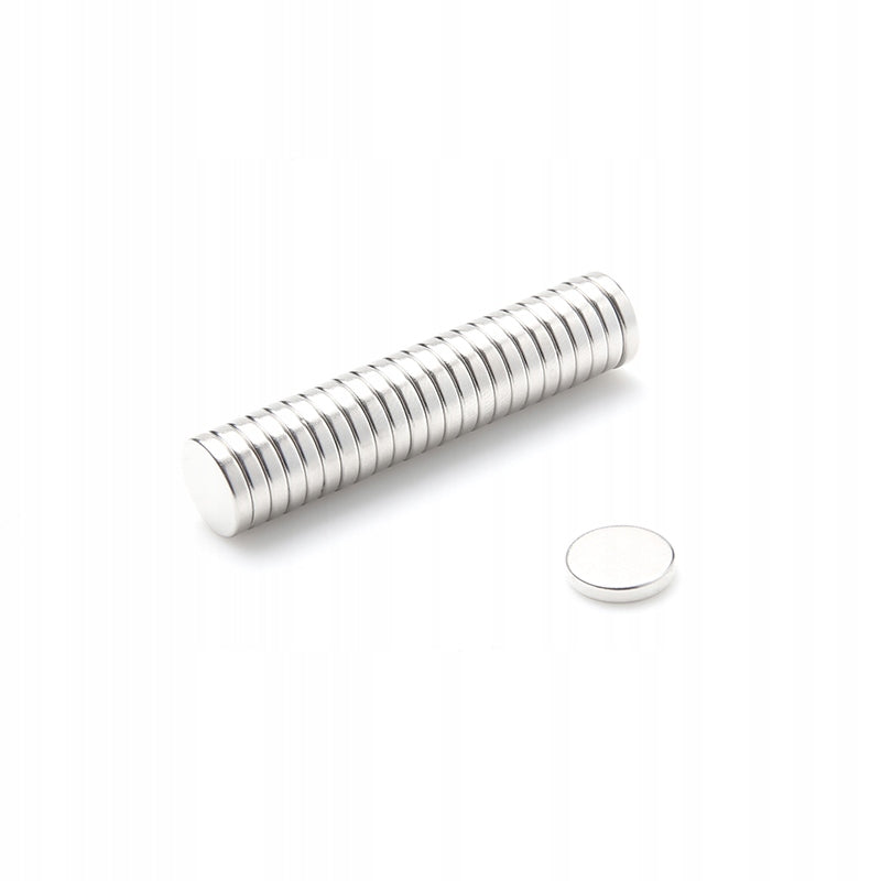 Neodymium Cylindrical Magnet 10x2 mm N38 Strong, Round - 50 Pieces