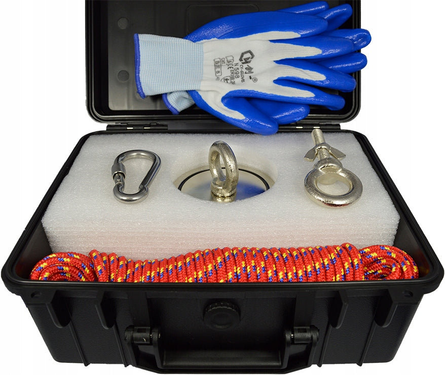 Neodymium Magnet Ø75x32mm 2x 250kg | Search Kit | Suitcase + Rope Number of pieces on offer 1 szt.