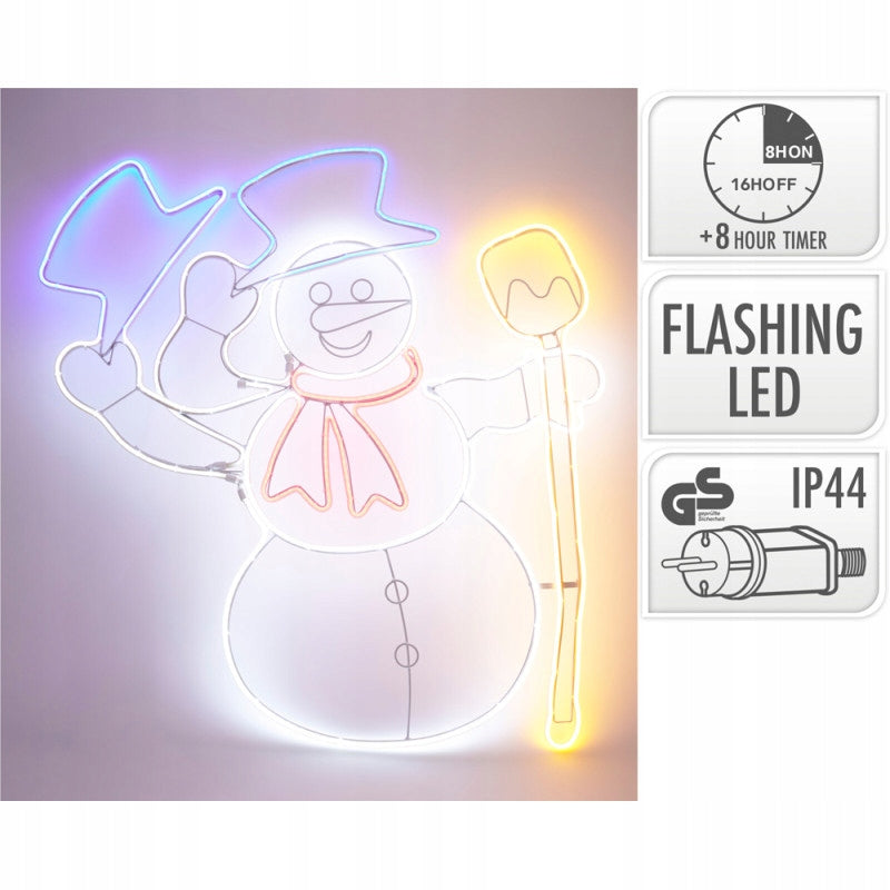Neon LED Christmas Decoration – Cheerful Snowman