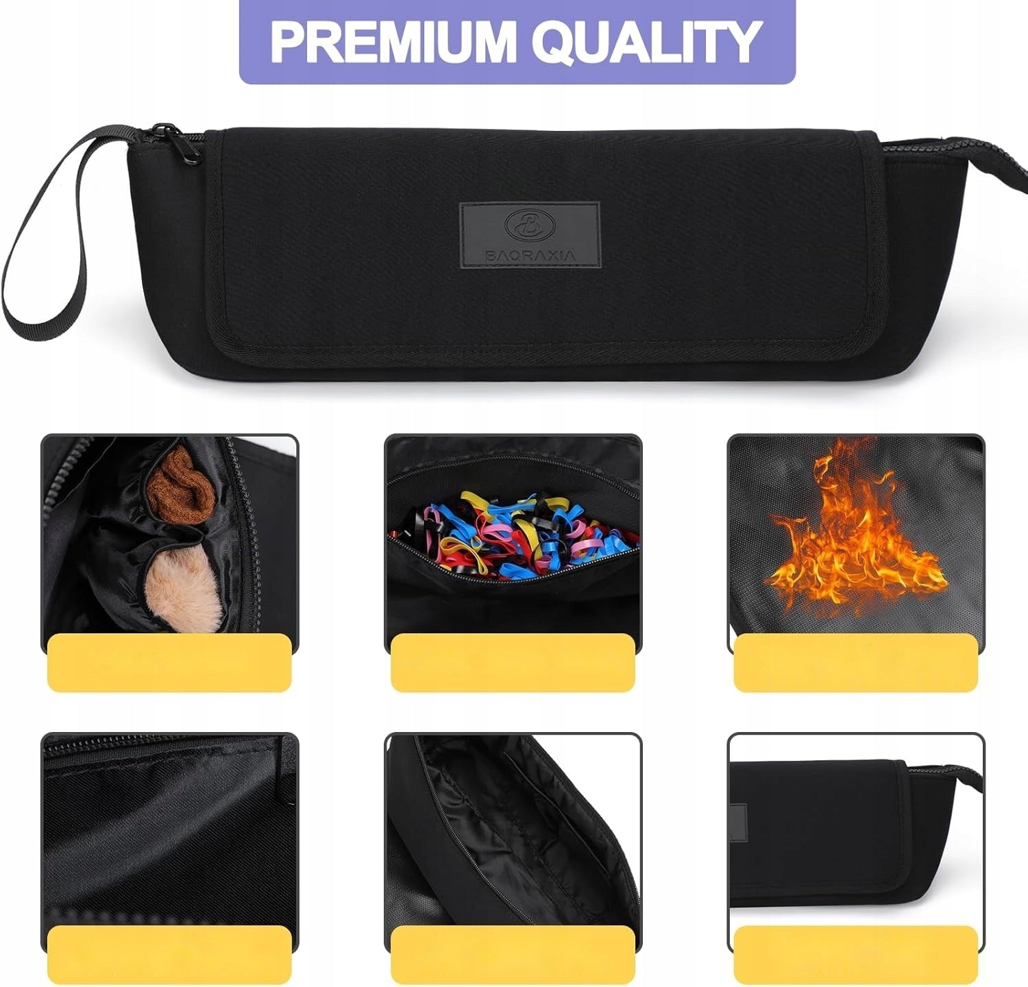 Neoprene Hair Styling Tool Bag with Fireproof Case Mat Medical device type accessories for a medical device or a product without an intended medical purpose