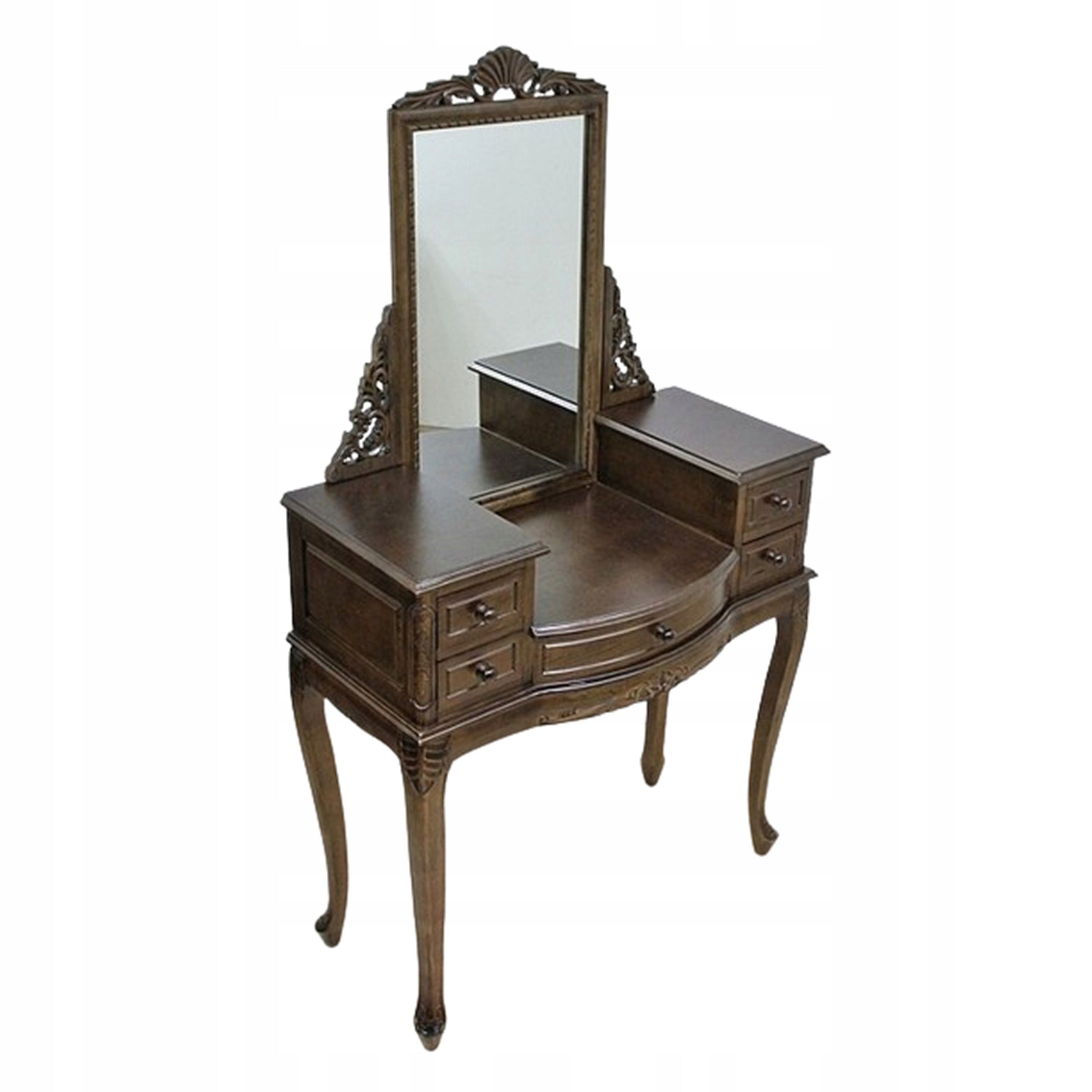 New Carved Classic Dressing Table Mirror Color Walnut
