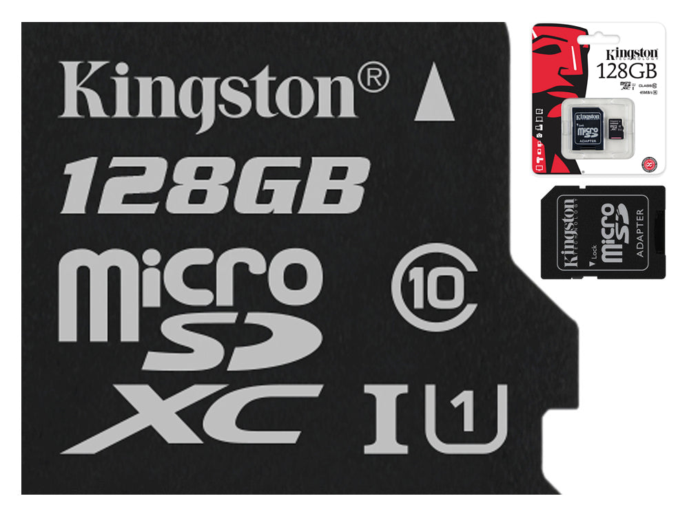 New KINGSTON MICROSD CARD 128GB MICRO CL10 ADAPTER SD Manufacturer code Do kamery samochodowej telefonu nintendo