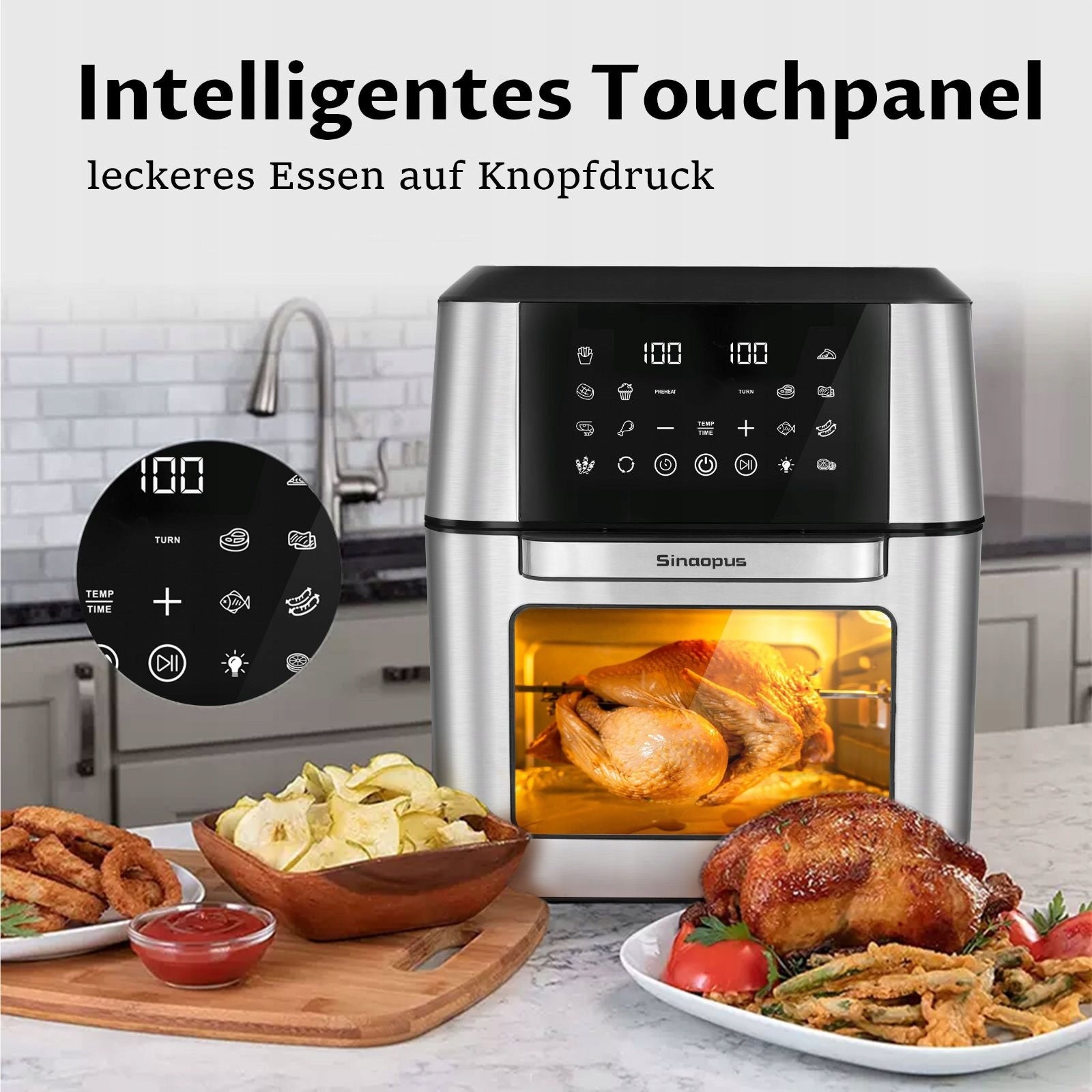 New style XXL 12L non-fat air fryer multifunctional with accessories Dominant color black