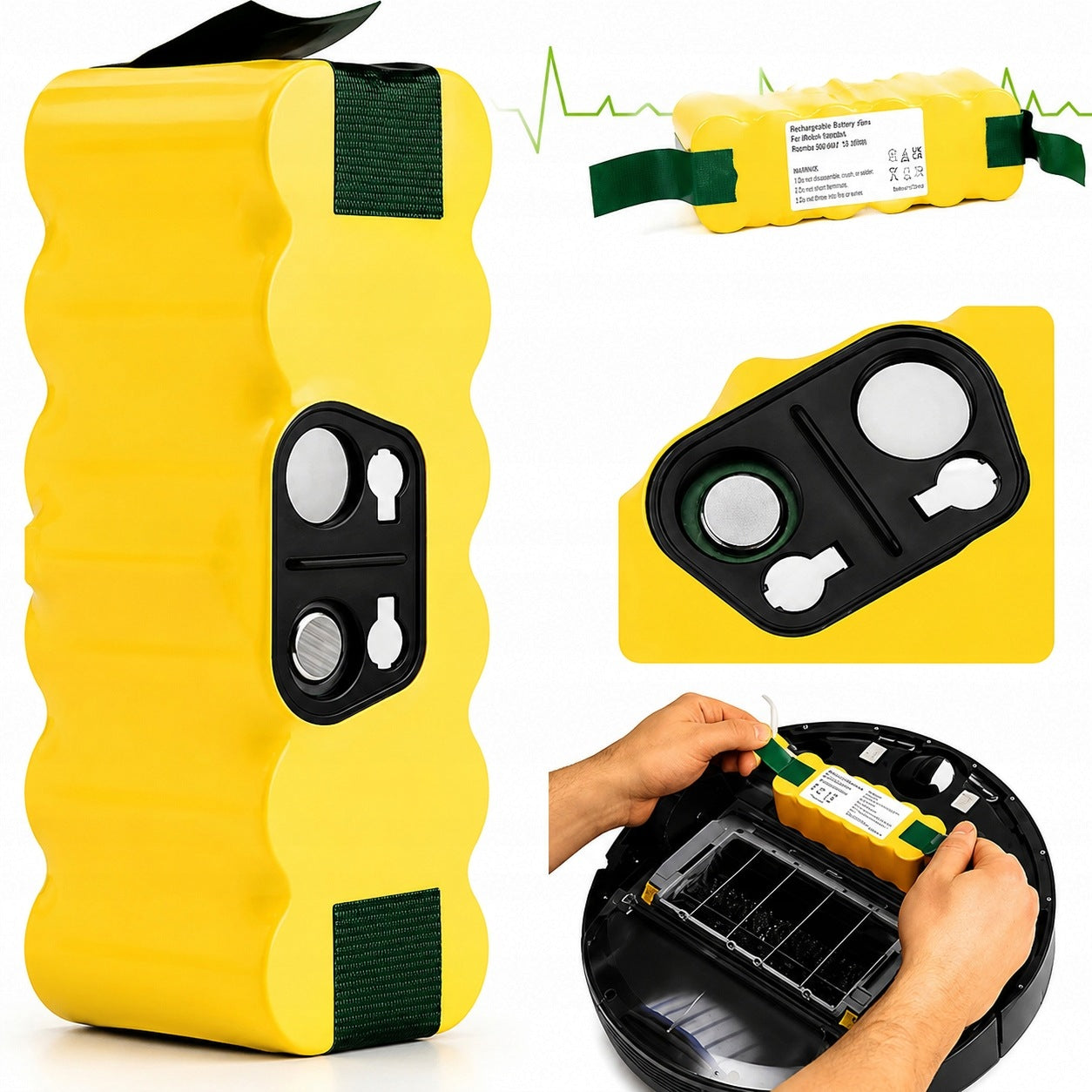 Ni-MH 5000 mAh rechargeable battery for Roomba 500, 600, 700, 800, 900 series Battery capacity 5000 mAh
