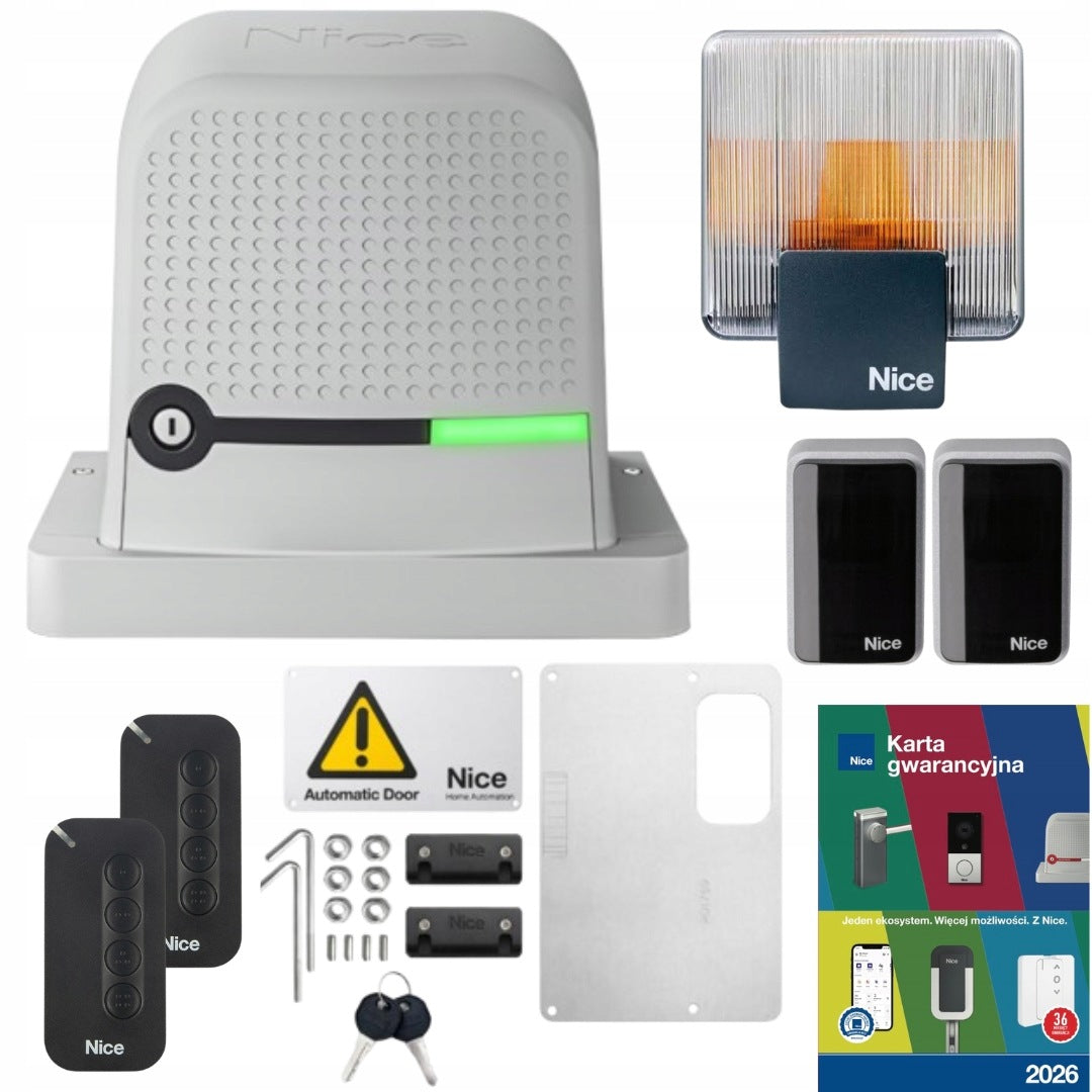 Nice ROBUS 600 MYGO sliding gate kit 600kg photocell lamp
