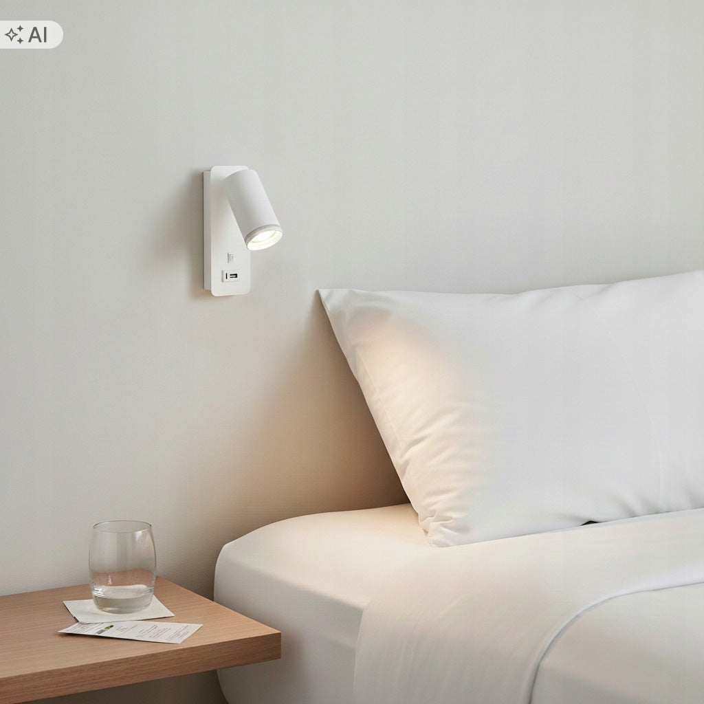 Night Light For Bedroom LED Wall Lamp 35W GU10 USB A+C White Manufacturer code Lampka Nocna Do Sypialni LED Ścienna Kinkiet