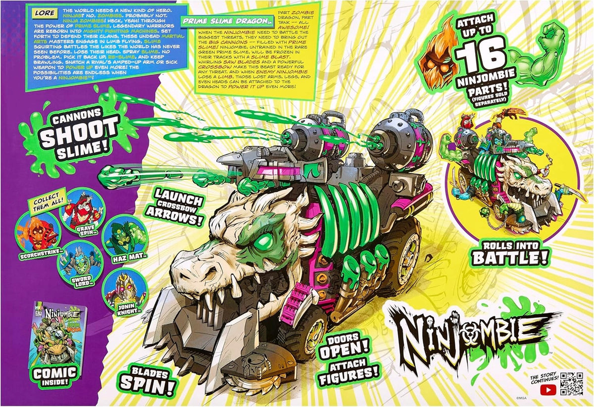 Ninjombie Slime Strike Combat Vehicle with Lock Launcher and Launcher 122005 Brand MGA