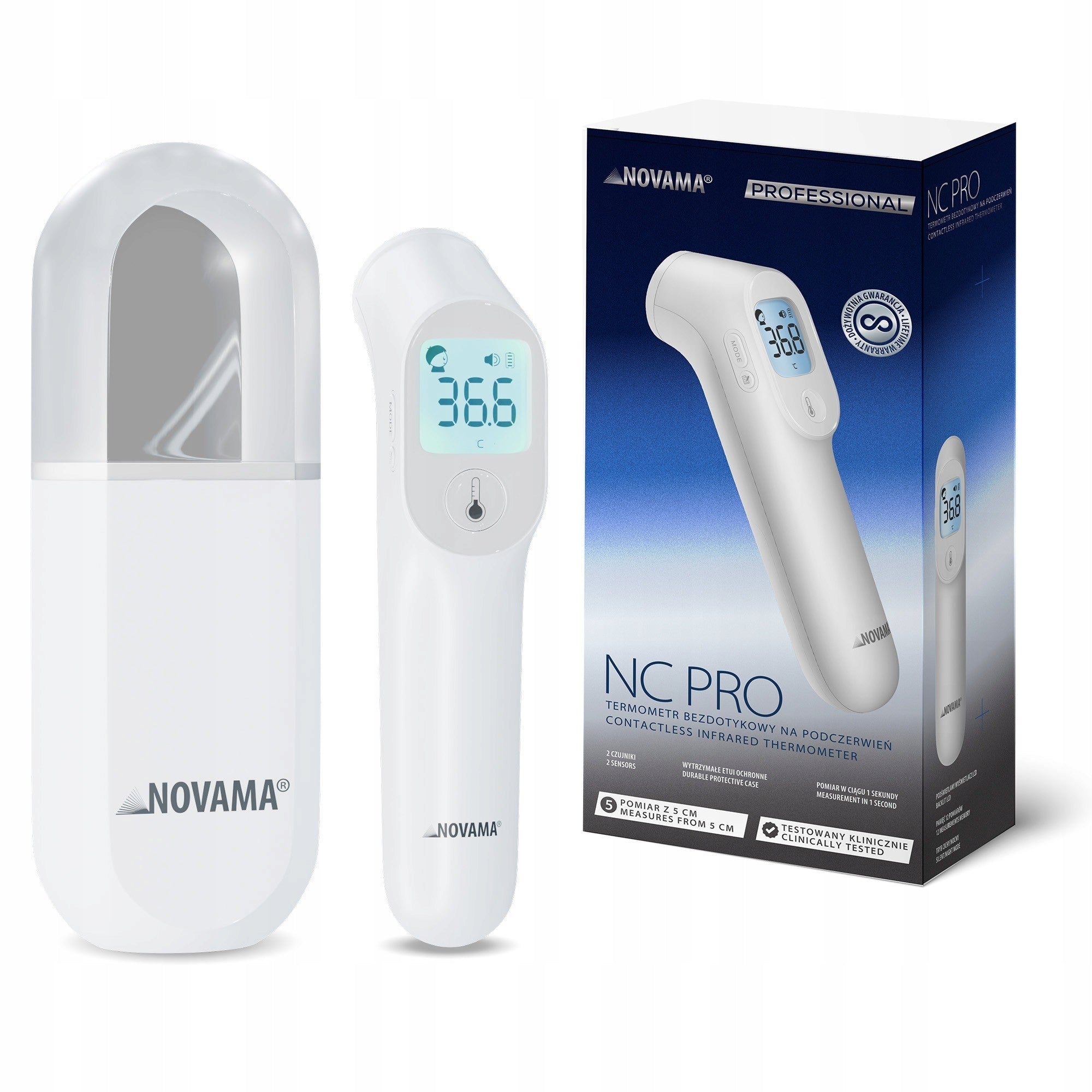 Non-contact electronic thermometer with distance sensor NOVAMA NC PRO Packaging status original