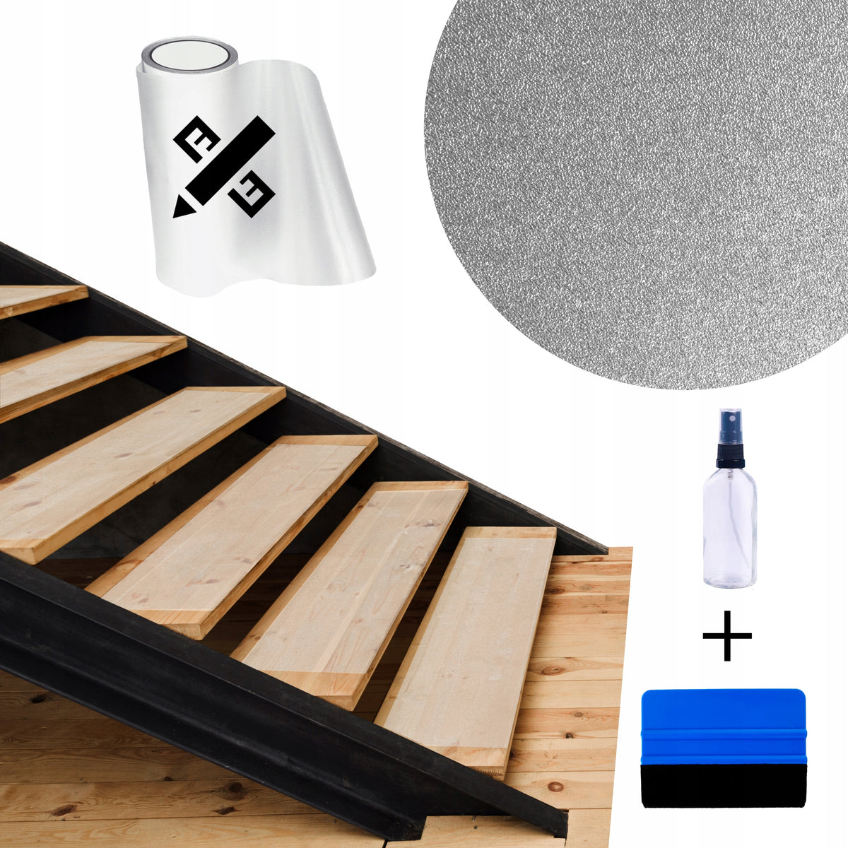 Non-slip PVC protective film stairs transparent 0,15mm ANY SIZE