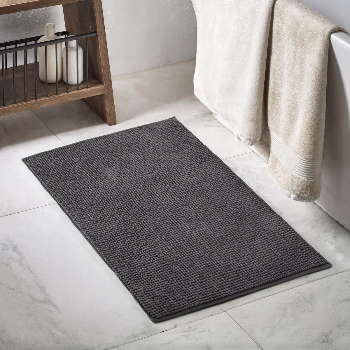 Non-slip bathroom rug 60x90 DarianA Standard Plus dark grey Packaging status original