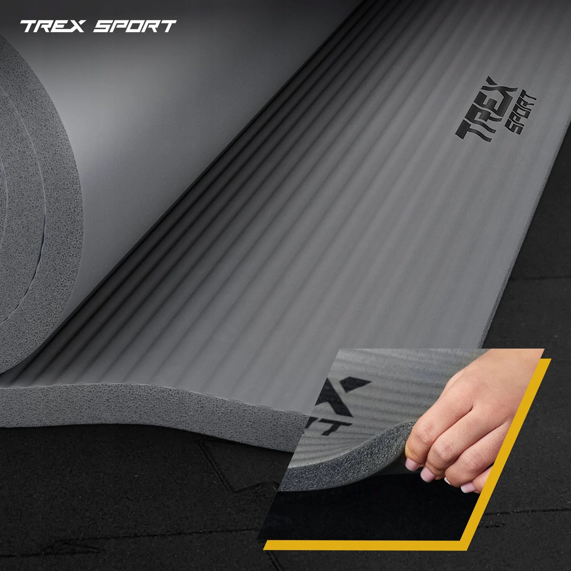 Non-slip exercise mat large 190x80cm thick 2cm for yoga Trex Sport Brand Trex Sport