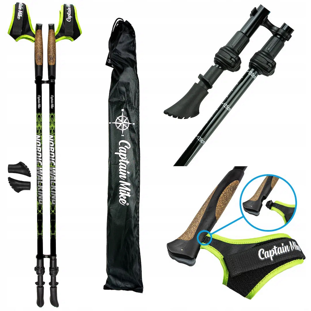 Nordic Walking poles ADJUSTABLE Captain Mike + gloves Brand Captain Mike