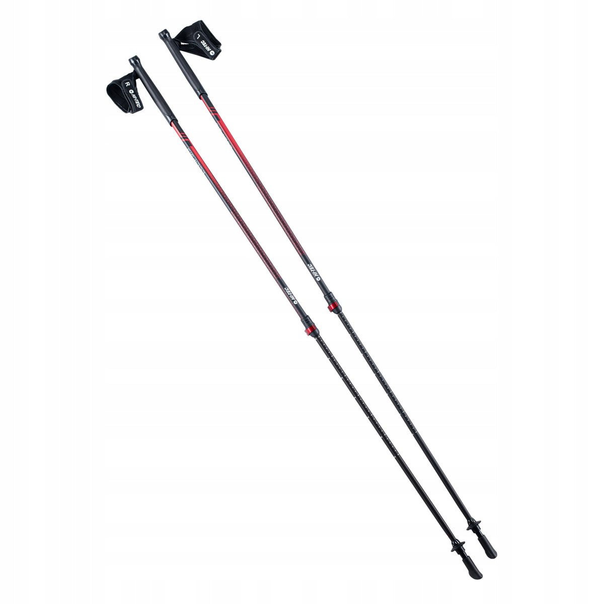 Nordic Walking poles HI-TEC ECLIPSIS Red Aluminium 85-135 cm 235g Brand Hi-Tec
