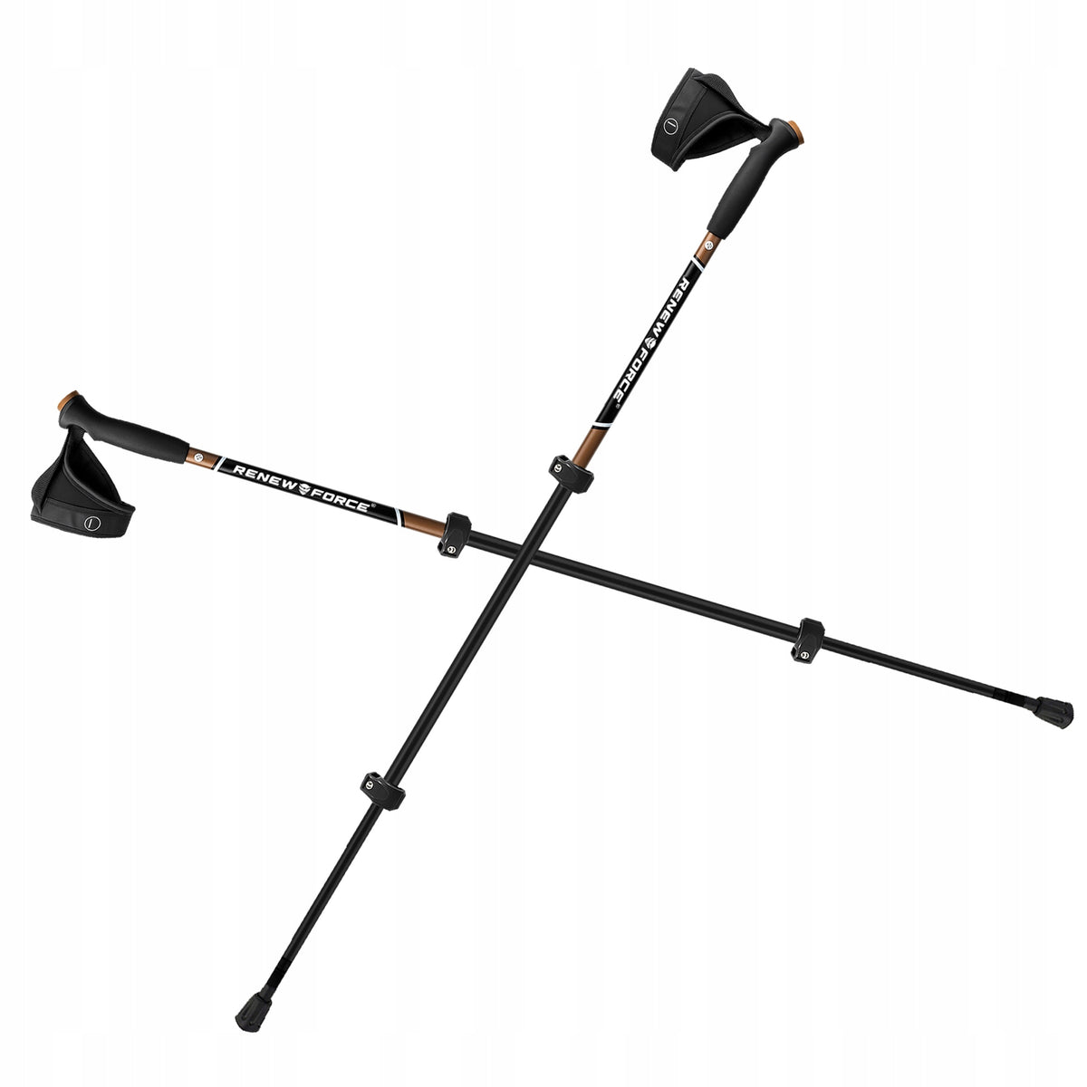 Nordic walking poles Renew Force adjustable 65-138 cm black Brand Renew Force