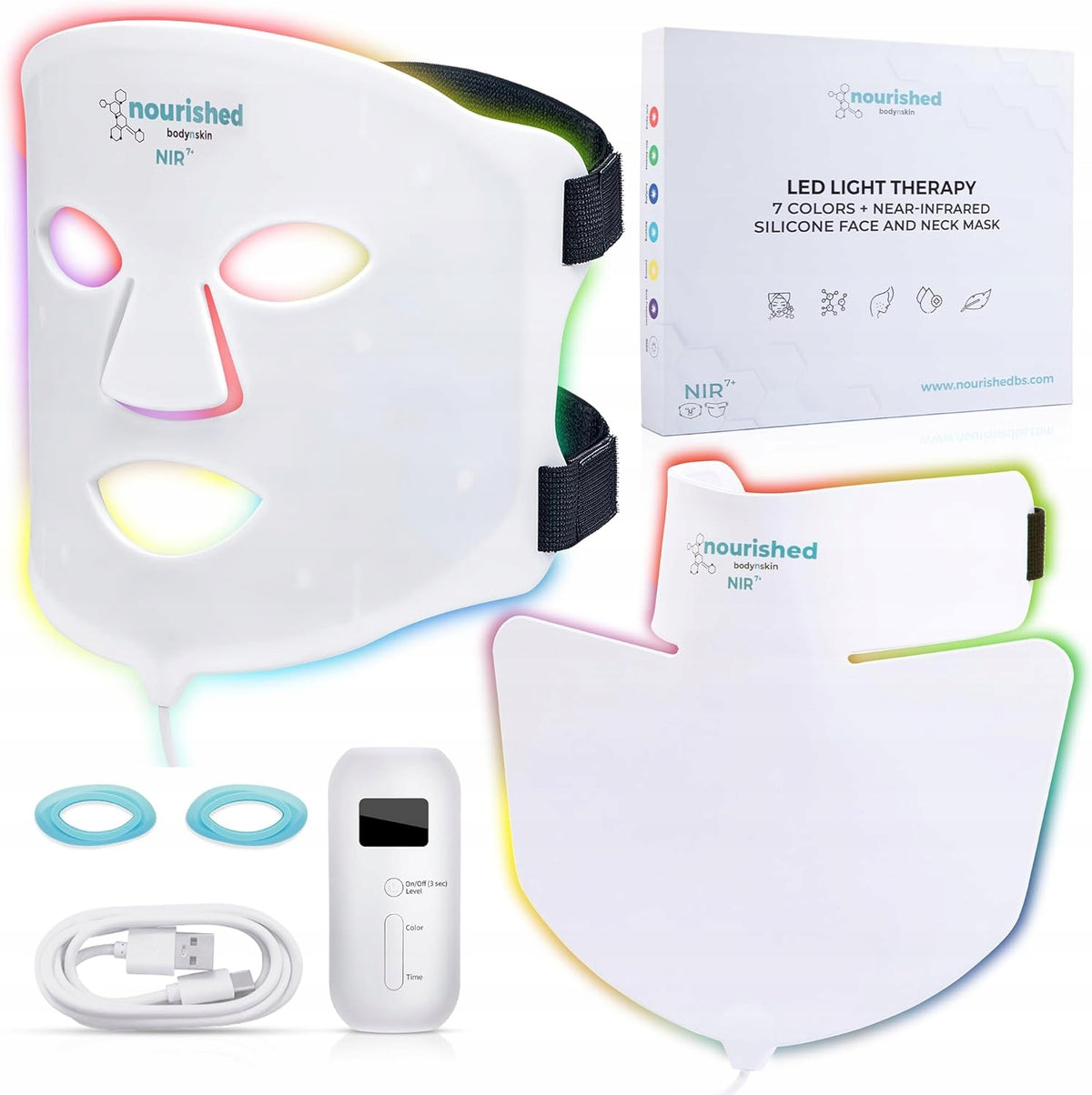 Nourished Bodynskin Face and Neck Mask Light Therapy 228Diod 7modes