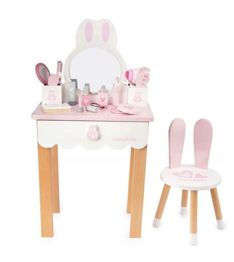 Nunukids Wooden Children's Dressing Table Large XXL Rabbit Accessory Set