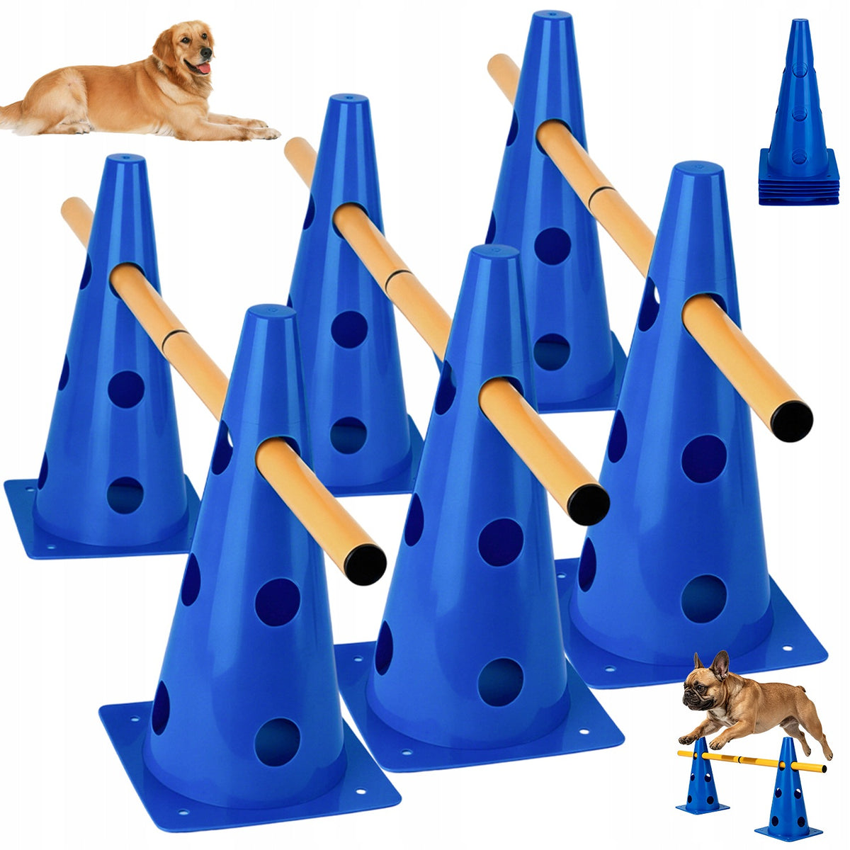 OBSTACLE COURSE Cones Training Dog ACTIVITY AGILITY 3 Beams
