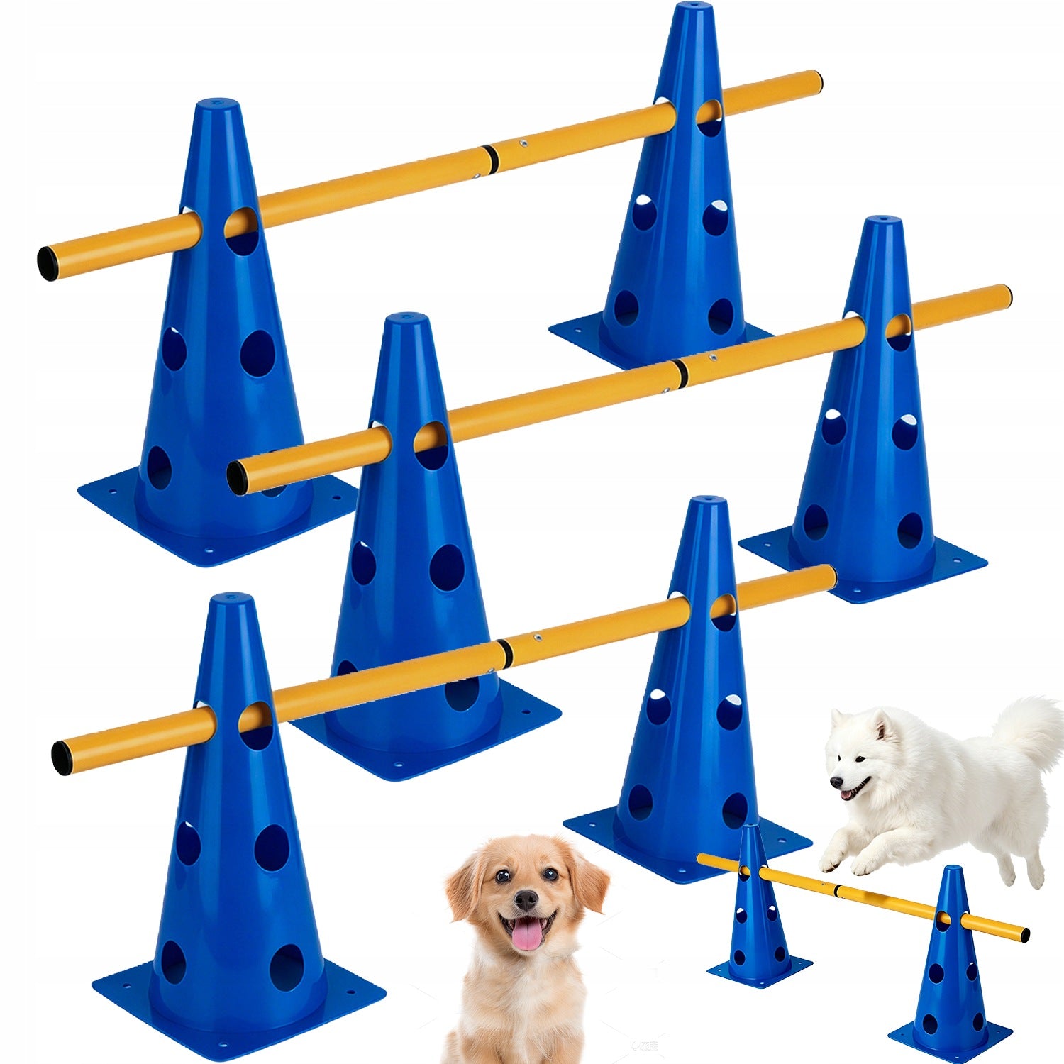 OBSTACLE COURSE Cones Training Dog ACTIVITY AGILITY 3 Beams