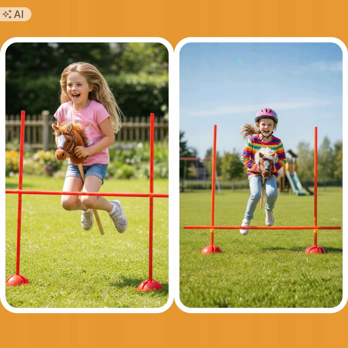 OBSTACLE HOBBY HORSE FOR JUMPING Training Fence HORSE ON STICK 120 CM Brand no brand