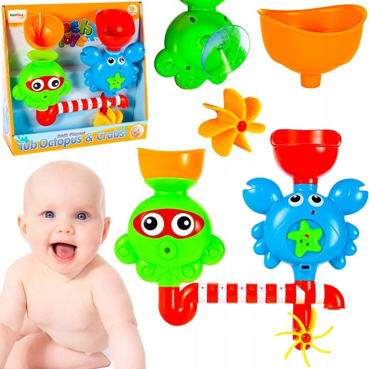 OCTOPUS AND CRAB OVERFLOW FOUNTAIN BATHTUB WATER TOY Packaging status original