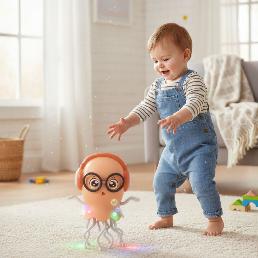 OCTOPUS DANCING JELLYFISH INTERACTIVE LED RIDES GAME GLOWS FOR KIDS Manufacturer code ZABAWKA INTERAKTYWNA OŚMIORNICA