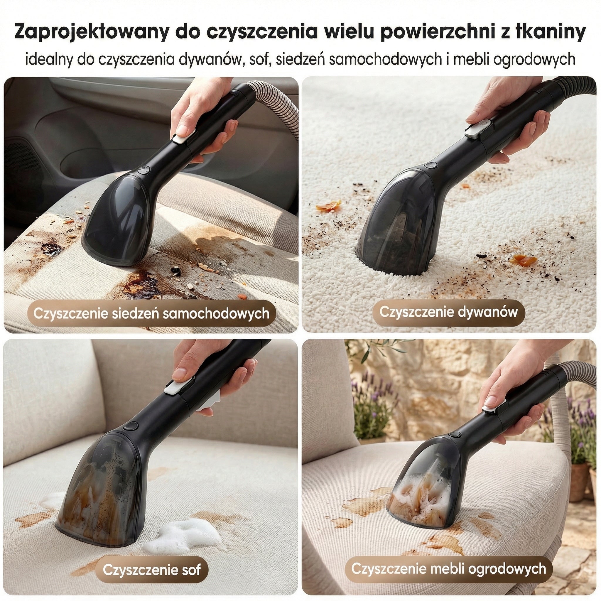 ODKURZACZ PIORĄCY DO DYWANÓW TAPICERKI MOCNY MOKRO SUCHO Lubluelu 12Kpa Packaging status original