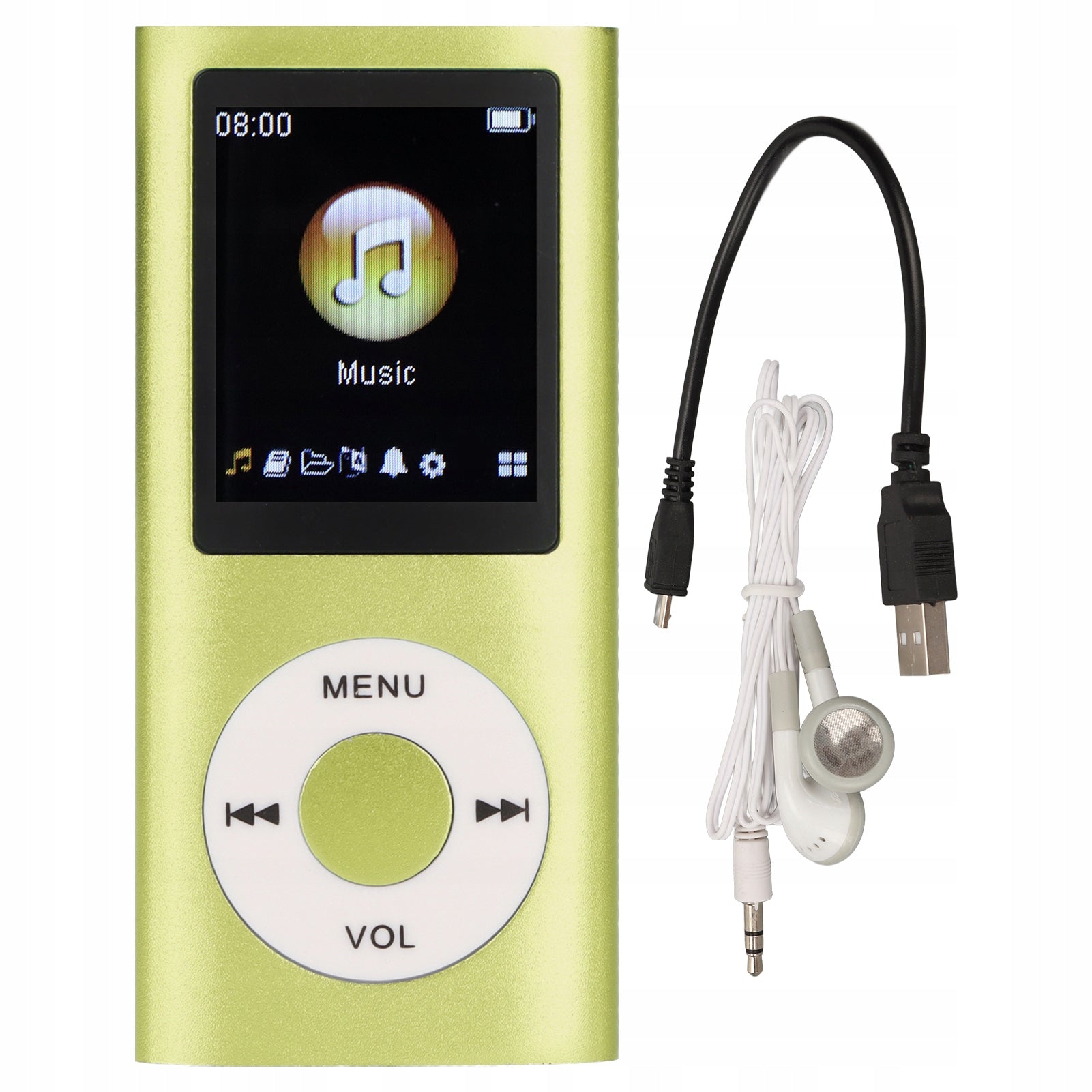 ODTWARZACZ MP3 LCD Z FUNKCJĄ BLUETOOTH 1.8" CZARNY ZIELONY Packaging status original