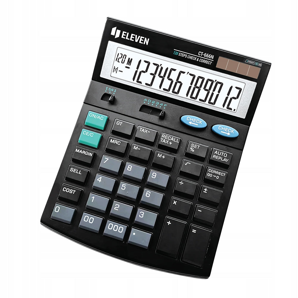 OFFICE CALCULATOR 12 DIGITS DUAL POWER SUPPLY CT666N ELEVEN Packaging status original
